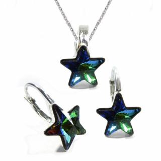 Set Swarovski elements hviezdy 10 mm zelený Crystal Vitrail medium
