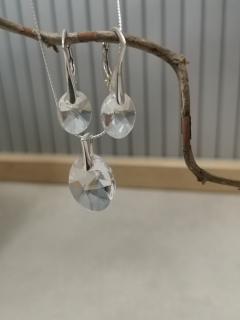 Set  Swarovski elements oval číry CRYSTAL 12mm