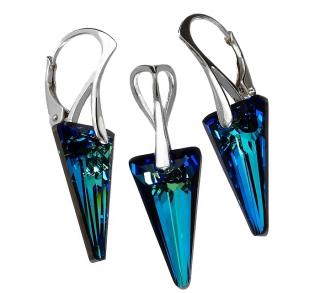 Set Swarovski elements Spike modrý Bermuda Blue 18mm