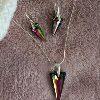 Set Swarovski elements Spike zelený Vitrail Media 18mm