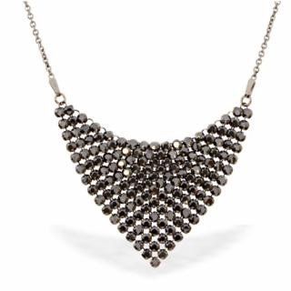 Strieborný náhrdelník Swarovski elements čierny Chic