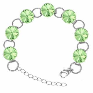 Strieborný náramok  Swarovski elements 12mm rivoli zelený– CHRYSOLITE
