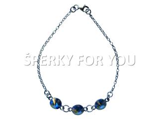 Strieborný náramok Swarovski elements Rivoli dúhovy Crystal AB