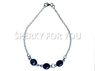 Strieborný náramok Swarovski elements Rivoli fialový tanzanite