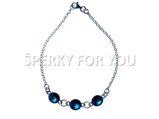 Strieborný náramok Swarovski elements Rivoli modrý Bermude Blue