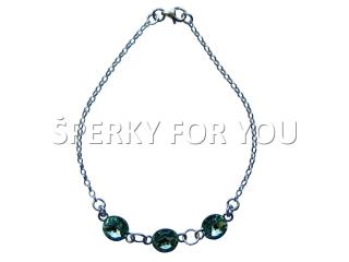 Strieborný náramok Swarovski elements Rivoli zelený chrysolite