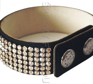 Zlatý náramok  Swarovski elements Crystals BLACK & GOLDEN SHADOW