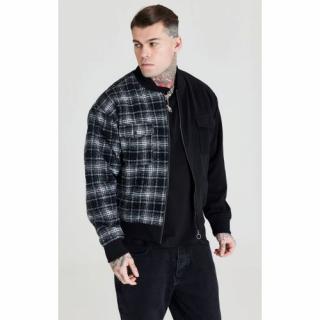 Bomber SIKSILK Half And Half Bomber Jacket black