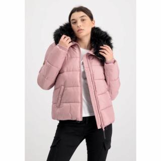 Bunda ALPHA INDUSTRIES Wmn Hooded Alpha Puffer ružová