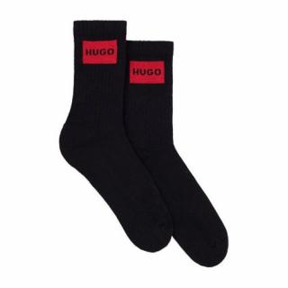 Ponožky HUGO 2-pack Rib Label black