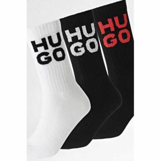 Ponožky HUGO 3-pack Rib Stencil black