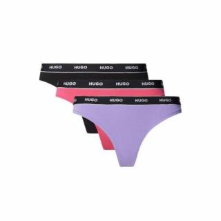 Tangá HUGO 3-pack Thong Stripe black/pink/violet