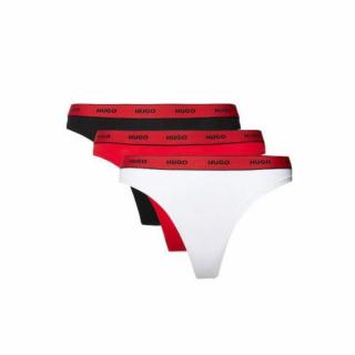 Tangá HUGO 3-pack Thong Stripe black/white/red
