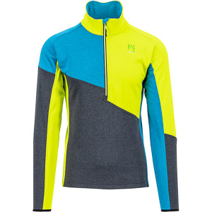 KARPOS KARPOS FEDERA HALF-ZIP flíska čierna/modrá/žltá , Veľkosť L