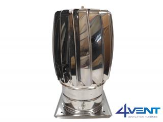 4VENT EASY SLIM + 150 Ventilačná a komínová turbína so základňou  ( nerezová )