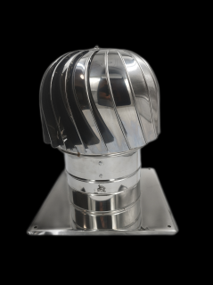 Ventilačná a komínova turbína 4VENT - FORVENT EASY + 150  ( nerezová ) (Nerezová ventilačná a komínova turbína  4VENT - FORVENT EASY + 150 , s odnímateľnou hlavicou pre revíziu a údržbu potrubia. Turbína je so základňou a je vhodná aj do agresívneho prost