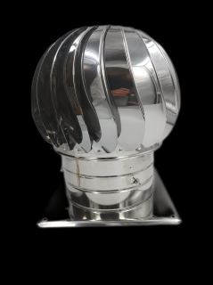 Ventilačná a komínova turbína 4VENT - FORVENT EASY + 250  ( nerezová ) (Nerezová ventilačná a komínova turbína  4VENT - FORVENT EASY + 250 , s odnímateľnou hlavicou pre revíziu a údržbu potrubia. Turbína je so základňou a je vhodná aj do agresívneho prost