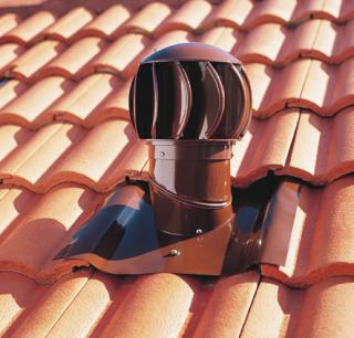 Ventilačná rotačná turbína TURBOVENTURA 150 mm ( komplet ) hnedá (Ventilačná rotačná turbína TURBOVENTURA 150 SET z vyskooakostného UV odolného ABS polyméru ( priemer 150mm) - hnedá RAL 8015, súčasťou setu je ventilačná hlavica, nastaviteľné hrdlo 0 - 45 