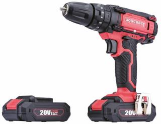 Skrutkovač CD-20LiP, 20V, 2x Li-ion 1,5 Ah, LED, v kufríku | Worcraft