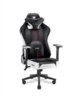 Diablo Chairs - Detské kreslo Diablo Kids X-Player: bielo-čierne