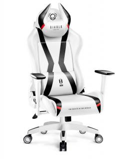 Diablo Chairs - Herné kreslo Diablo X-Horn 2.0 King Size: bielo-čierne