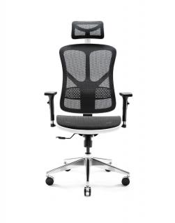 Grospol - Ergonomické kreslo Diablo V-Basic: bielo-čierne
