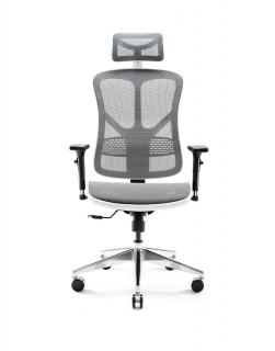 Grospol - Ergonomické kreslo Diablo V-Basic: bielo-šedé