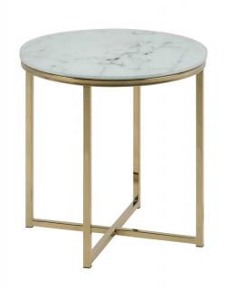 Konferenčný stolík Alisma white / golden 50x42