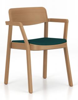 Nowy Styl - Drevená stolička Embla 4LA LB W s čalúneným sedadlom