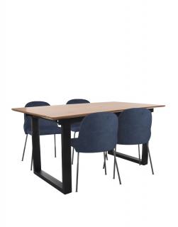 Snsp - Sada: Stôl Grand + 4 jedálenské stoličky Bella Black