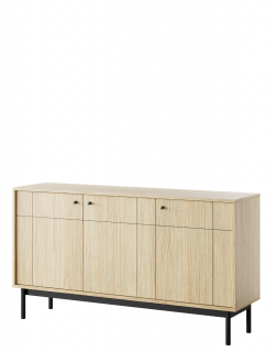 Trojdverová komoda Japandi (K154), dub linea