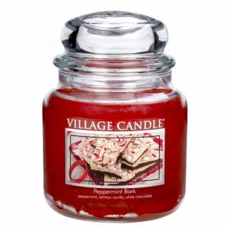 Village Candle Sviečka na strednej scéne v kôre mäty piepornej 397g - Mincovňa potešenie