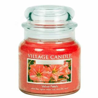Village Candle Sviečka na strednej scéne vo zamatových lístkoch 397g - zamatové kvety