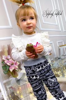 Detské hrejivé legíny BABY CLAUS ❤ Heather Black 70 - sedí na 122/128