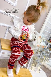 Detské hrejivé legíny BABY CLAUS ❤ Rudolph Red 70 - sedí na 122/128