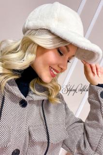 Štýlová huňatá šiltovka LONDON STYLE ❤ Angel White UNI
