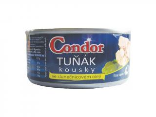 Kúsky tuniaka v slnečnicovom oleji Condor 170g