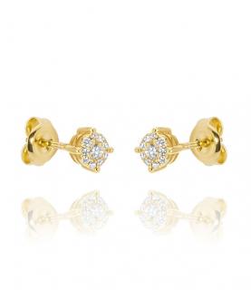 Briliantové náušnice zo žltého zlata 70588-1250F 0,16ct