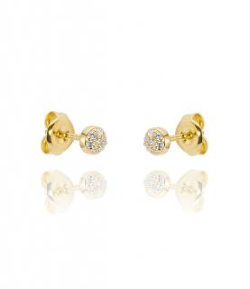 Dámske náušnice s diamantmi zo žltého zlata 70980-1250F 0,07ct