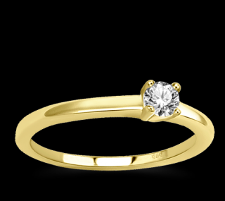 Dámsky prsteň zo žltého zlata RN402274   s diamantom 0,22ct