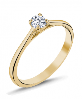 Prsteň s diamantom žlté zlato 0010020-1250F  0,20ct