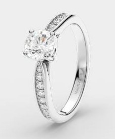 Snubný prsteň s diamantom 0,688 ct biele zlato R202b