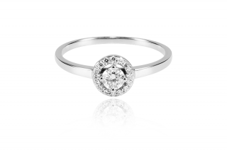 Snubný prsteň z bieleho zlata s diamantmi 00734-1255F 0,32ct