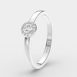 Zásnubný prsteň z bieleho zlata R214 s diamantami 0,20 ct + darčekové balenie zdarma