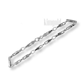 Zlatý pánsky náramok z bieleho zlata K502b - 19cm