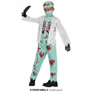 Dětský kostým zombie lékaře - věk 7 - 9 roků - 125 - 135 cm