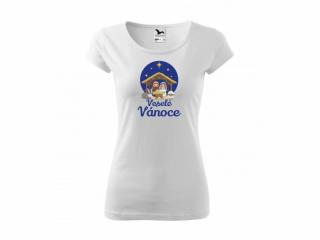Vánoční dámské tričko betlém - XS