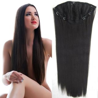 Clip in pás - Jessica 65 cm rovný  - 2 - černohnědý - 2 (tmavě hnědá pralinka)