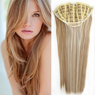 Clip in pás - Jessica 65 cm rovný  - 27/613 - mix blond - F27/613 (melír karamelové v beach blond)