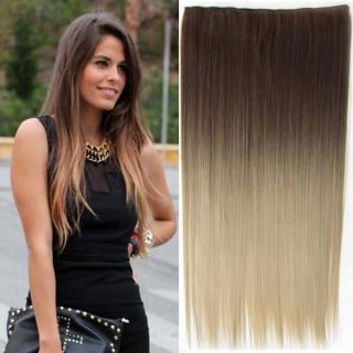 Clip in vlasy 60 cm dlouhý pás - OMBRE STYL HNĚDÁ - SVĚTLE PLAVÁ 10T16 - odstín 10 T 16